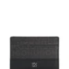 Stacked-logo card holder with monogram print