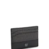 Stacked-logo card holder with monogram print