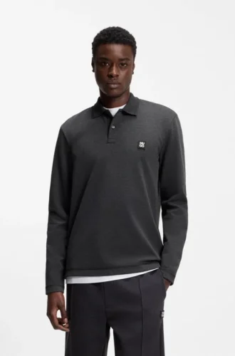 Stacked-logo polo shirt in a cotton blend