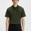 Stacked-logo polo shirt in interlock cotton