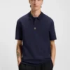 Stacked-logo polo shirt in interlock cotton