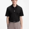 Stacked-logo polo shirt in interlock cotton