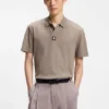 Stacked-logo polo shirt in interlock cotton