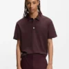 Stacked-logo polo shirt in interlock cotton