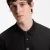 Stacked-logo polo shirt in interlock cotton