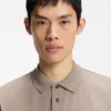 Stacked-logo polo shirt in interlock cotton