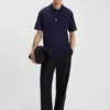 Stacked-logo polo shirt in interlock cotton