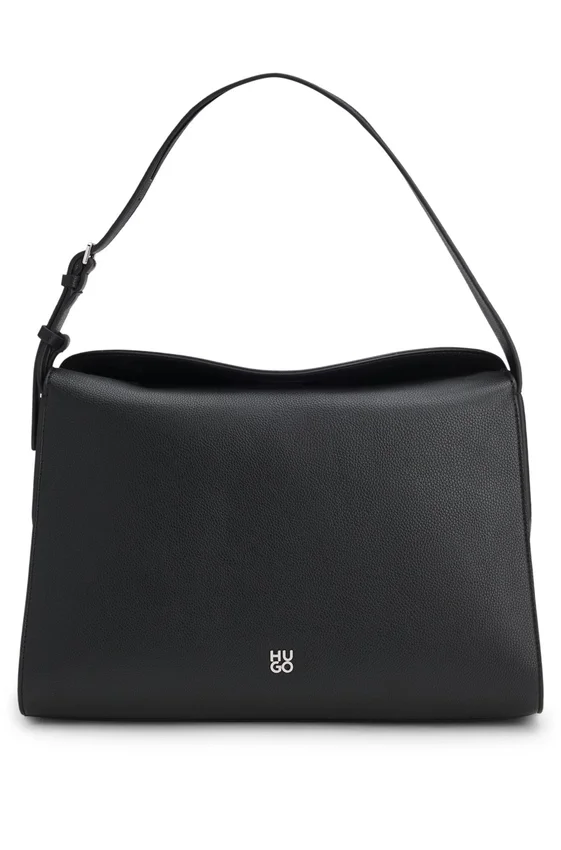 Stacked-logo shoulder bag in faux leather Stacked-logo shoulder bag in faux leather