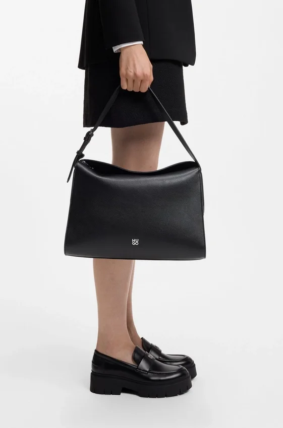 Stacked-logo shoulder bag in faux leather Stacked-logo shoulder bag in faux leather