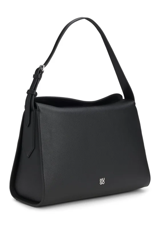 Stacked-logo shoulder bag in faux leather Stacked-logo shoulder bag in faux leather