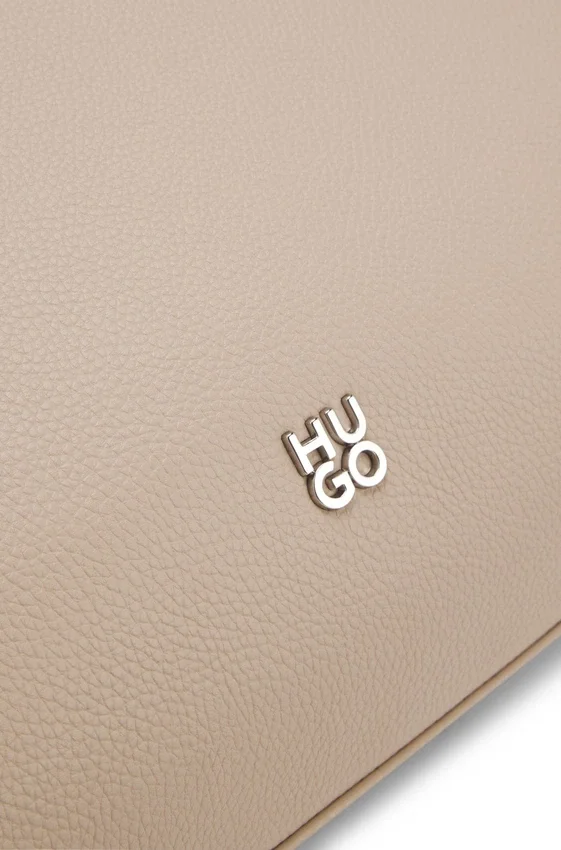 Stacked-logo shoulder bag in faux leather Stacked-logo shoulder bag in faux leather