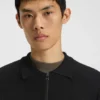Stacked-logo sweater with zip collar