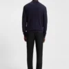 Stacked-logo sweater with zip collar