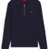 Stacked-logo sweater with zip collar