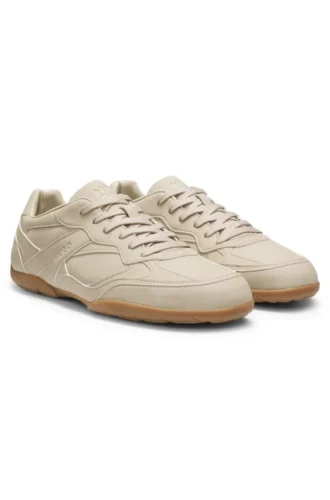 Stacked-logo trainers in faux leather