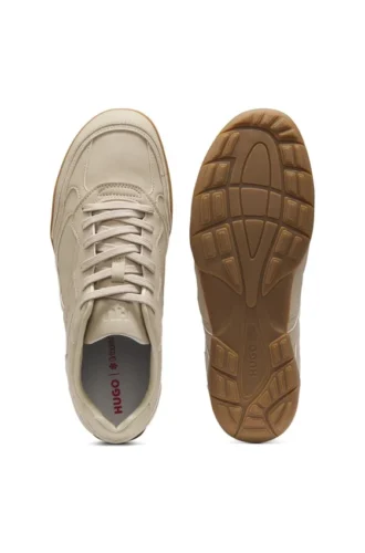 Stacked-logo trainers in faux leather