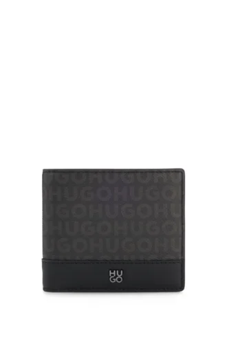 Stacked-logo wallet with monogram print