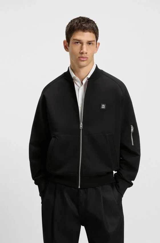 Stacked-logo zip-up sweatshirt in a cotton blend Stacked-logo zip-up sweatshirt in a cotton blend