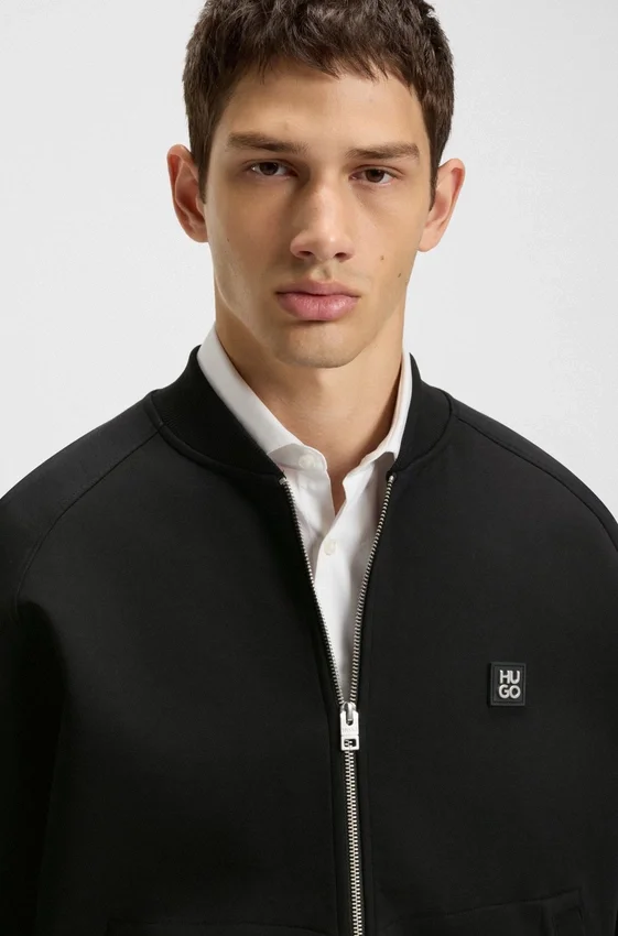 Stacked-logo zip-up sweatshirt in a cotton blend Stacked-logo zip-up sweatshirt in a cotton blend