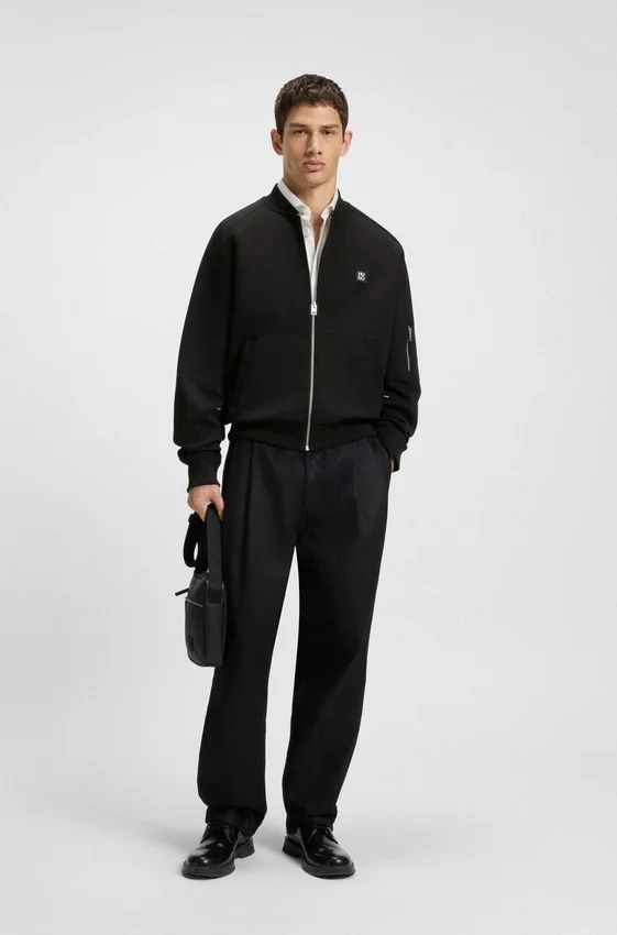 Stacked-logo zip-up sweatshirt in a cotton blend Stacked-logo zip-up sweatshirt in a cotton blend