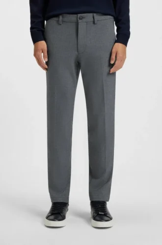 Stain-repellent slim-fit trousers in stretch dobby