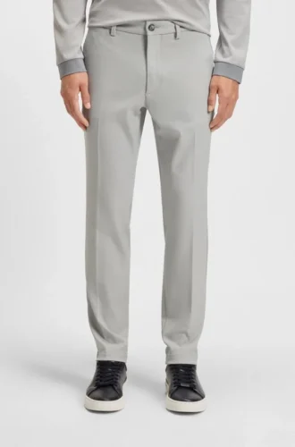 Stain-repellent slim-fit trousers in stretch dobby