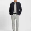 Stain-repellent slim-fit trousers in stretch dobby Stain-repellent slim-fit trousers in stretch dobby