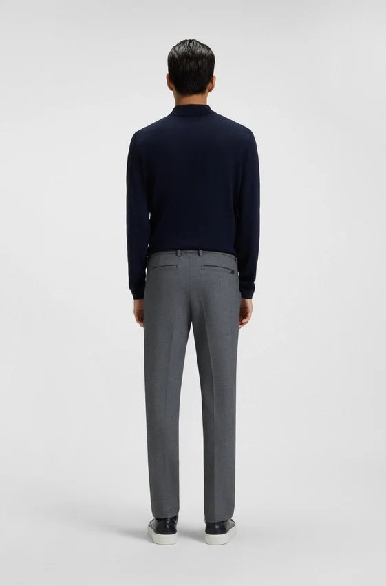 Stain-repellent slim-fit trousers in stretch dobby Stain-repellent slim-fit trousers in stretch dobby