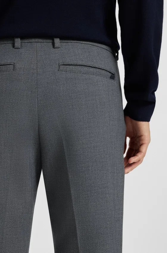 Stain-repellent slim-fit trousers in stretch dobby Stain-repellent slim-fit trousers in stretch dobby