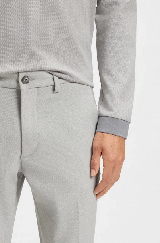 Stain-repellent slim-fit trousers in stretch dobby Stain-repellent slim-fit trousers in stretch dobby