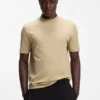Stand-collar slim-fit T-shirt in stretch cotton
