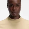 Stand-collar slim-fit T-shirt in stretch cotton