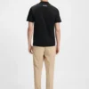 Stand-collar slim-fit T-shirt in stretch cotton