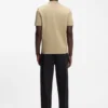 Stand-collar slim-fit T-shirt in stretch cotton