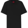 Stand-collar slim-fit T-shirt in stretch cotton