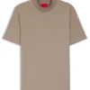 Stand-collar slim-fit T-shirt in stretch cotton