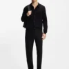Stay-black tapered-fit jeans in stretch denim
