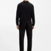 Stay-black tapered-fit jeans in stretch denim
