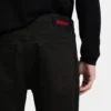 Stay-black tapered-fit jeans in stretch denim