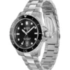 Steel-bracelet watch with black dial