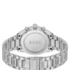 Steel-bracelet watch with black dial