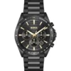 Steel-bracelet watch with black plating