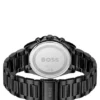Steel-bracelet watch with black plating