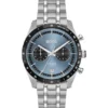 Steel-bracelet watch with blue dial