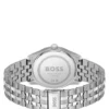 Steel-bracelet watch with grey dial