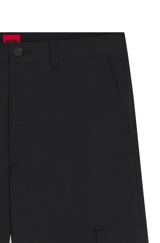 Straight-fit cargo trousers in waxed fabric Straight-fit cargo trousers in waxed fabric