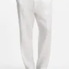 Straight-fit drawstring trousers in a linen blend