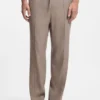 Straight-fit drawstring trousers in a linen blend