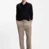 Straight-fit drawstring trousers in a linen blend