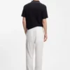 Straight-fit drawstring trousers in a linen blend